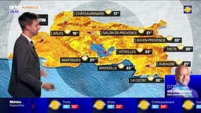 Météo Bouches-du-Rhône: une journée ensoleillée avec des rafales de vent allant jusqu'à 60km/h, 33°C à Marseille