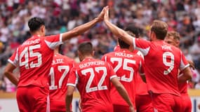 Les joueurs du Bayern Munich célèbrent un but face à Auckland lors de la Coupe du monde des clubs, le 15 juin 2025.