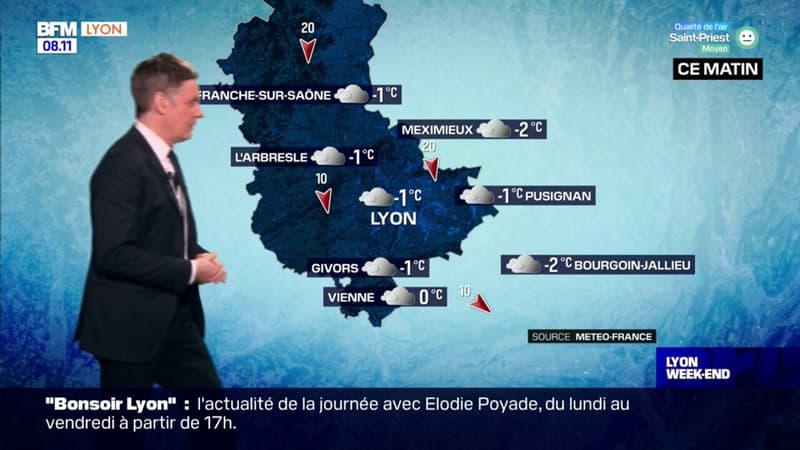 Regarder la vidéo Météo Rhône: un temps gris pour ce samedi, jusqu'à 4°C à Lyon