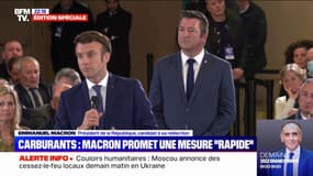 Ukraine, carburant, redevance télé... Emmanuel Macron répond à des Français lors de son premier déplacement de campagne