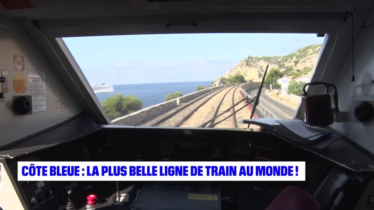 Marseille à bord du train de la Côte bleue, le long des Calanques Marseille à bord du train de la Côte bleue, le long des Calanques