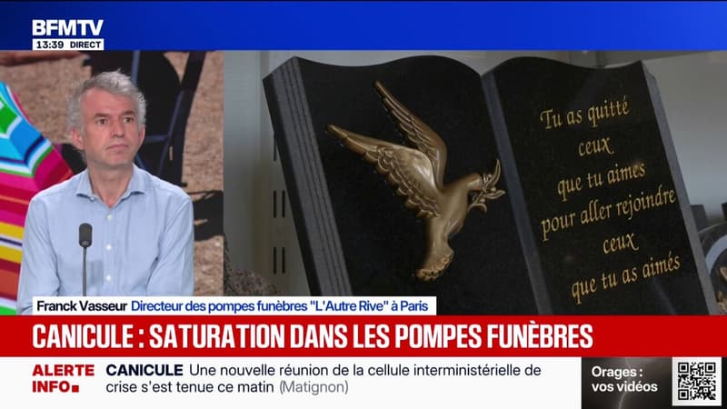 Canicule: un nombre de décès "important", "sur la voie publique et dans les domiciles", constate Franck Vasseur, directeur des pompes funèbres L'Autre Rive à Paris