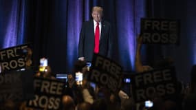 L'ex-président américain Donald Trump à la convention nationale du Parti libertarien à Washington, aux États-Unis, le 25 mai 2024