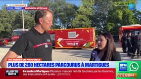 "Le feu ne progresse plus, mais l'incendie n'est pas éteint": Stéphane Guyot, porte-parole des pompiers des Bouches-du-Rhône, fait le point sur l'incendie à Martigues