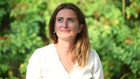 La secrétaire nationale des Écologistes, Marine Tondelier, le 21 août 2025 à Strasbourg lors des journées d'été de son parti 