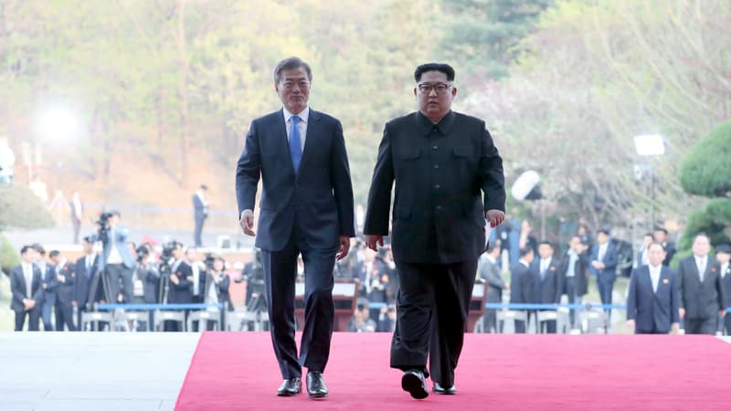 Le dirigeant de la Corée du Nord, Moon Jae-in, et le dirigeant de la Corée du Nord, Kim Jong-un