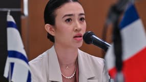 L'Israélienne Noa Argamani, enlevée au festival de musique Nova lors de l'attaque du 7 octobre du Hamas contre le sud d'Israël, à Tokyo, le 21 août 2024.