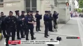 Quand soignants et forces de l'ordre, casques à terre, s'applaudissent en pleine manifestation
