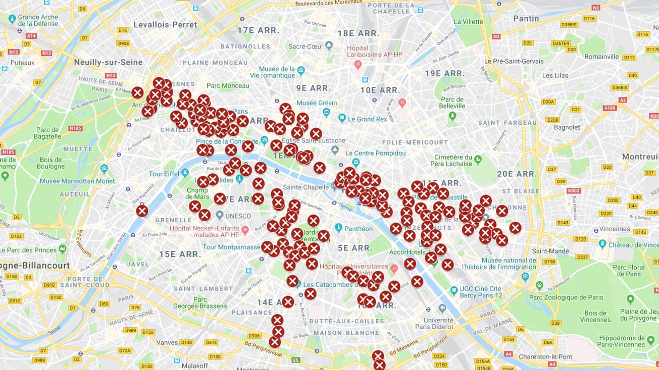 Les stations Vélib' fermées samedi 