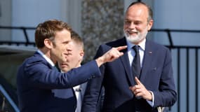 Emmanuel Macron et Edouard Philippe au Havre, le 14 avril 2022.