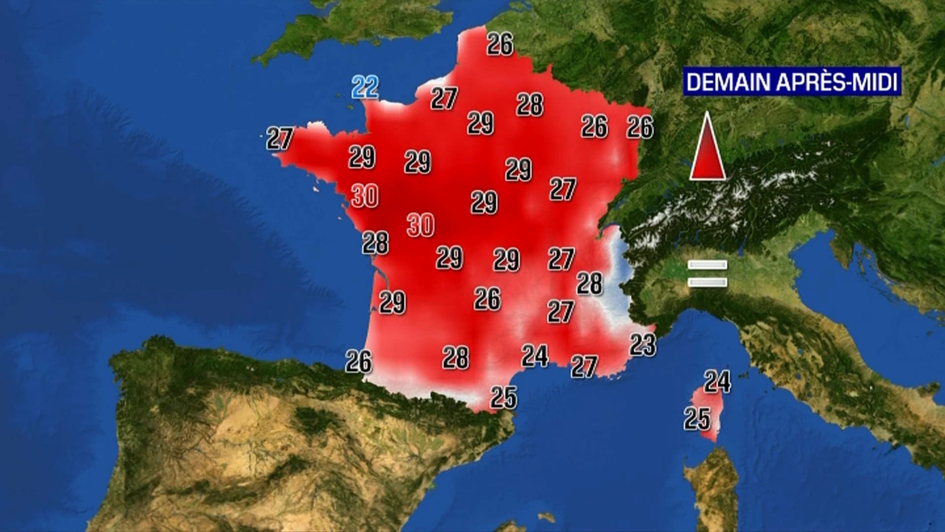 Les températures pour le mardi 1er juin Les températures pour le mardi 1er juin