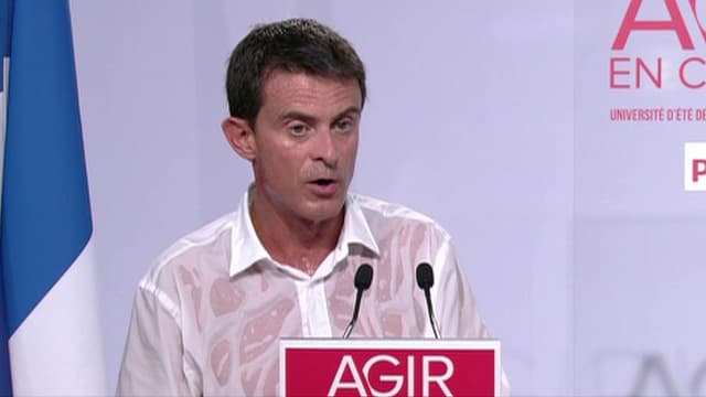 Manuel Valls, dimanche, lors de son discours de clôture de l'université d'été du PS. 