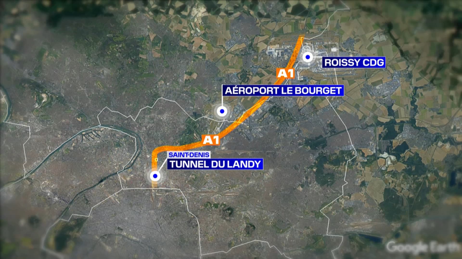 La portion d'autoroute A1 touchée par les vols dans les véhicules.
