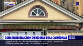 Colmar: destruction du kiosque de la cathédrale