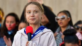 Greta Thunberg lors d'une manifestation pour le climat à Denver, dans le Colorado, le 11 octobre 2019