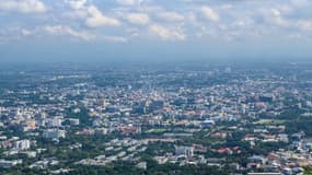 Vue aérienne de la ville de Chiang Mai. Thaïlande, novembre 2020. (Photo d'illustration)