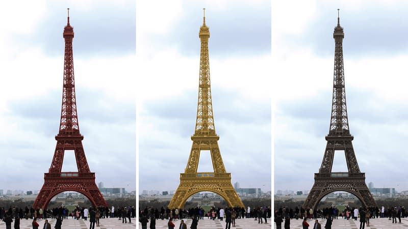 Depuis sa construction, la tour Eiffel a plusieurs fois changé de couleur.