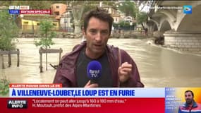 Intempéries dans les Alpes-Maritimes: à Villeneuve-Loubet, le niveau du Loup monte
