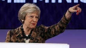 La Première ministre Theresa May à la convention du CBI, le patronat britannique lundi 19 novembre à Londres.