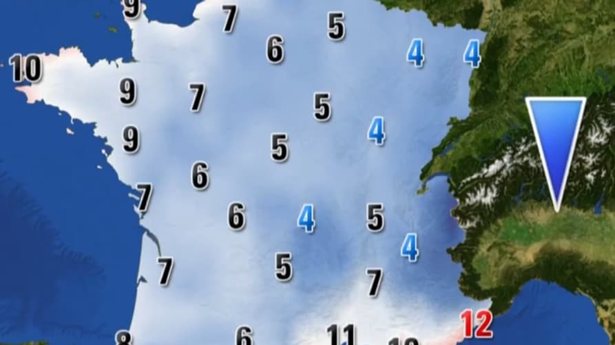 Les températures ce mardi 19 décembre l'après-midi Les températures ce mardi 19 décembre l'après-midi