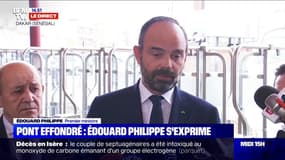 Pont effondré: "Le pont avait fait l'objet d'un examen approfondi en 2017 (...) sa solidité technique n'était en rien en cause" déclare Édouard Philippe