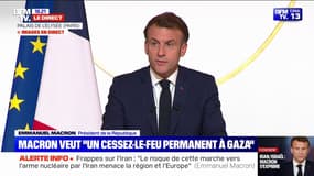 Frappes israéliennes en Iran: "Ceci ne doit en aucun cas nous faire oublier Gaza", assure Emmanuel Macron