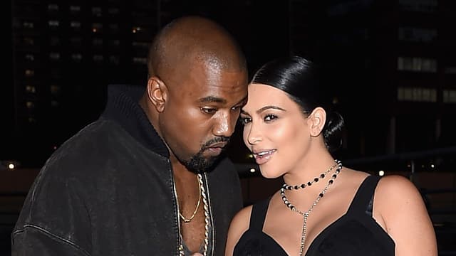 Kim Kardashian et Kanye West à la fashion week New York le 11 septembre 2015.