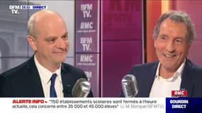 Jean-Michel Blanquer face à Jean-Jacques Bourdin sur RMC et BFMTV