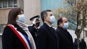 La maire de Paris Anne Hidalgo, le ministre de l'Intérieur Gérald Darmanin et l'ancien président de la République François Hollande ont rendu hommage aux victimes des attentats de janvier 2015