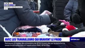 Nord-Pas-de-Calais: les travailleurs bravent le froid