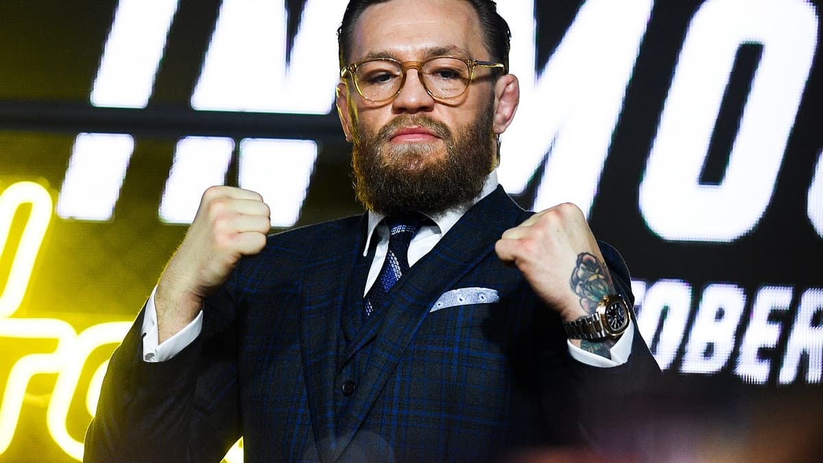 Conor McGregor lors de l'annonce de son retour en octobre 2019 Conor McGregor lors de l'annonce de son retour en octobre 2019