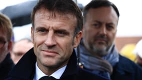 Emmanuel Macron à Le Doulac, à côté de Saint-Omer, ce mardi 14 novembre 2023.