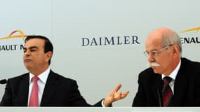 Carlos Ghosn, le patron de Renault-Nissan, en compagnie de Dierter Zetsche, son homologue chez Daimler.