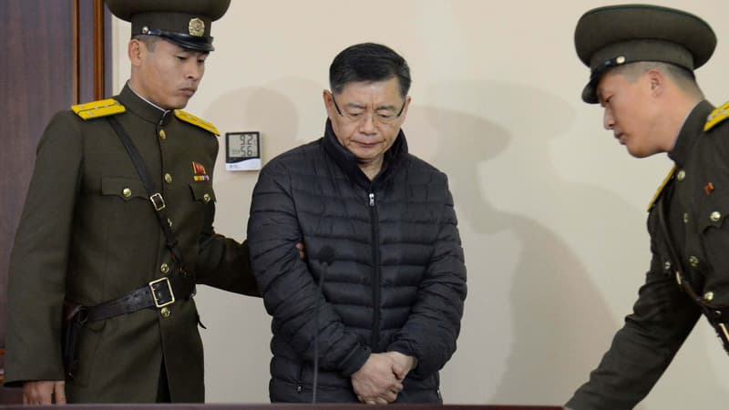 Hyeon Soo Lim, un pasteur canadien condamné aux travaux forcés en Corée du Nord, le 16 décembre 2015 à Pyongyang.