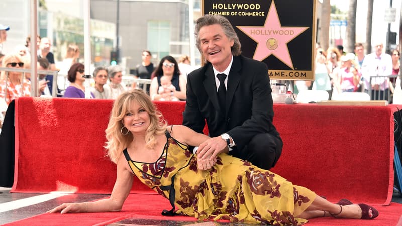 Goldie Hawn et Kurt Russell sur le Walk of Fame à Hollywood, le 4 mai 2017