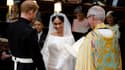 Le prince Harry et Meghan Markle durant leur cérémonie de mariage à Windsor
