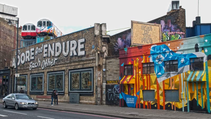 Shoreditch, quartier tendance de Londres. 