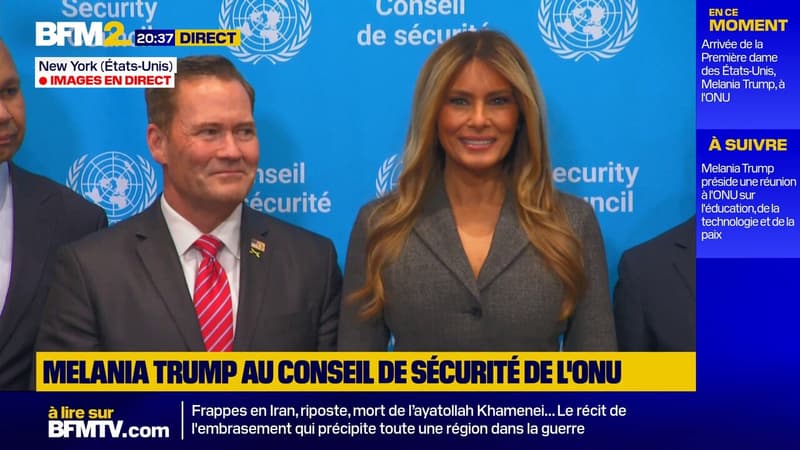 La Première dame des États-Unis, Melania Trump, arrive au siège de l'ONU
