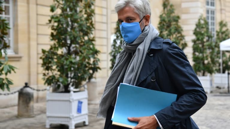 Le président du conseil régional d' Auvergne-Rhône-Alpes Laurent Wauquiez à l'hôtel Matignon à Paris, le 28 septembre 2020