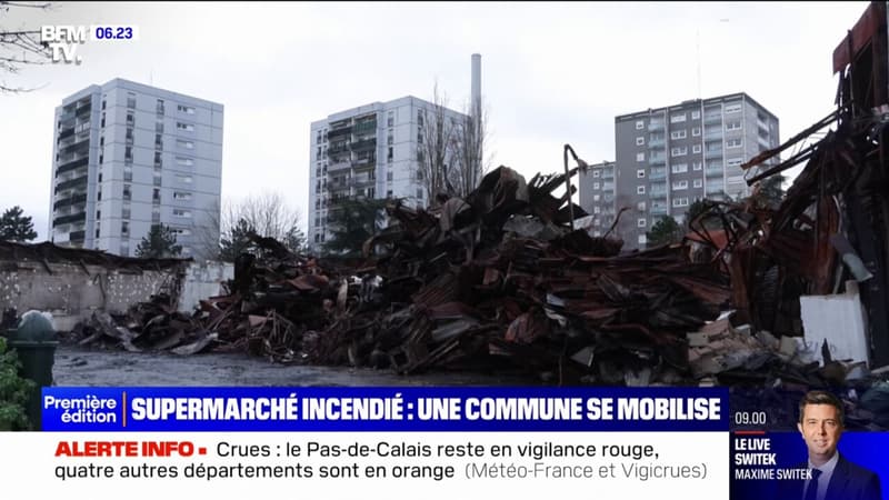 Après l'incendie d'un supermarché durant les émeutes urbaines, la commune du Mée-sur-Seine met à disposition un local pour servir de magasin provisoire
