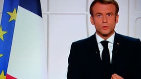 Le président Emmanuel Macron lors de son allocution du 9 novembre 2021 à Paris