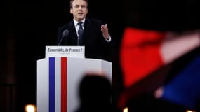 Emmanuel Macron, dimanche soir au Louvre