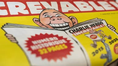 L'édition spéciale du journal satirique français Charlie Hebdo à l'occasion du 10e anniversaire de l'attentat contre Charlie Hebdo, le 6 janvier 2025