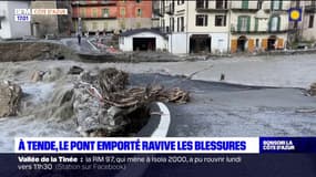 Tende: un pont emporté par les fortes intempéries durant le week-end