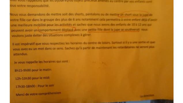 La lettre adressée aux parents par le centre aéré a été partagée sur Twitter. La lettre adressée aux parents par le centre aéré a été partagée sur Twitter.