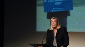 La présidente du Front national Marine Le Pen, le 30 juin 2015 à Arras, dans le nord de la France