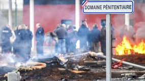 Des gardes de la prison de Vendin-le-Vieil, le 22 janvier 2018