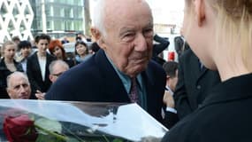 Simcha Rotem, dit "Kazik", lors d'une visite à Varsovie le 18 avril 2013. Dernier combattant juif d ela révolte du ghetto de Varsovie contre les nazis en 1943, Il s'est éteint à l'âge de 94 ans en Israël