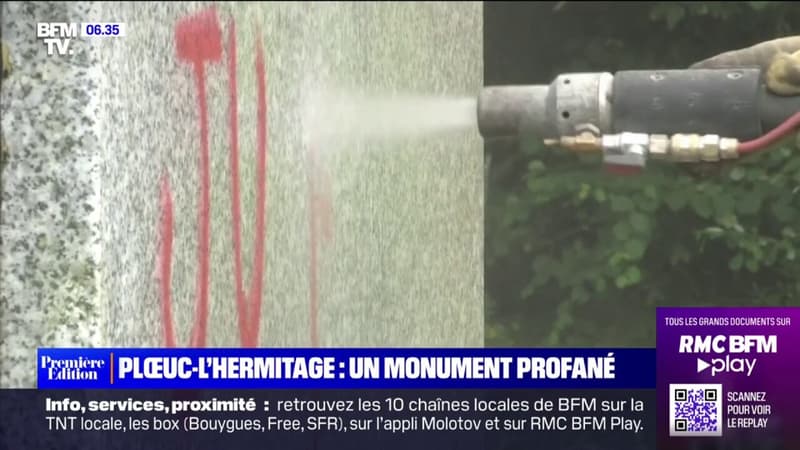 Un monument de la Résistance a été profané par des tags antisémites, à PlSuc-l'Hermitage en Bretagne