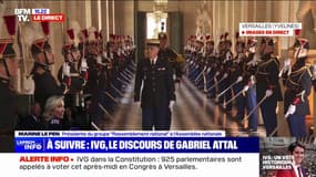 IVG dans la Constitution: "C'est un jour qu'Emmanuel Macron a organisé à sa propre gloire", déclare Marine Le Pen (RN)
